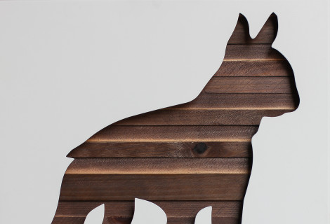 Metal Wood French Bulldog Penting 50cmX50cm