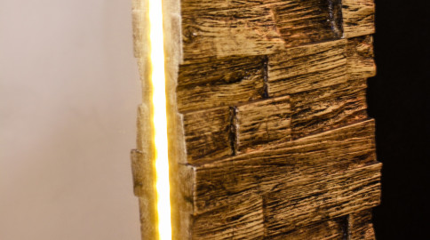 WM - 02003 Wood Cracked Gold Mirror